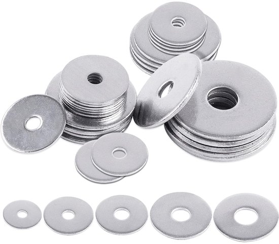 100pcs M4*20mm 304 Stainless Steel Large Fender Washer - Flat Washer Assortment Kit voor Home Decor - Factory Repair - Keukens - Winkels - Buitenbouw van Merkloos	