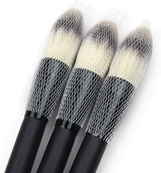 100pcs Makeup Brushes Pen Guard Protector Set - Reusable Expandable Mesh Cover - Makeup Brush Net - Cosmetic Brush Mesh Protector Cover - Beauty Accessoires van Merkloos	