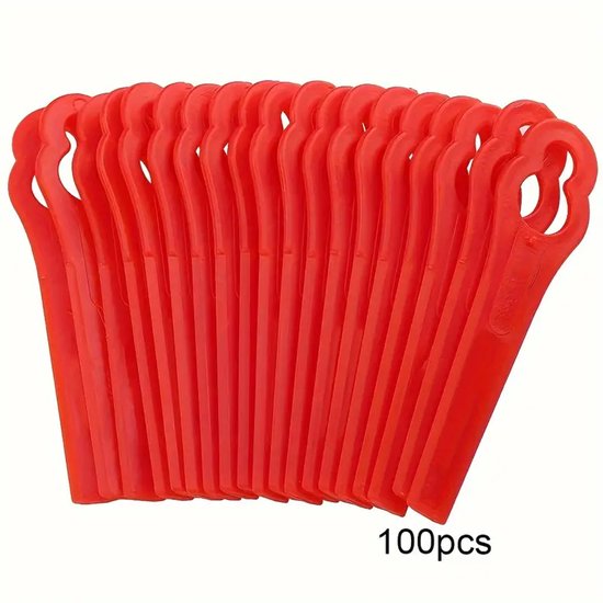 100x Vervangende Kunststof Messen voor Einhell Accu Grastrimmer – Geschikt voor GE-CT 18 Li, GC-CT 18/24 Li, GC-CT 18/24 Li P – Rood – 90 mm – Duurzaam & Flexibel van Einhell