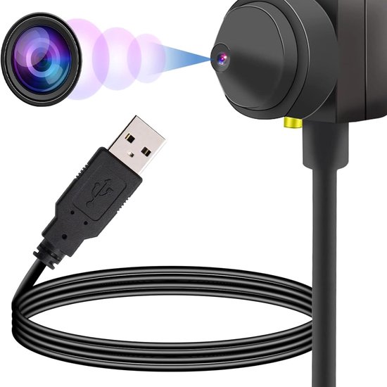 1080P Central Webcam for PC, Eye-to-Camera Mid-Screen Webcam, USB Webcam with Built-in Noise Cancelling Microphone, Mini Web Camera for Eye Contact, for Recording van Merkloos	
