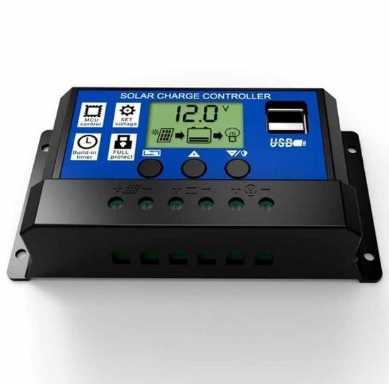 10A DC 12V - 24V PWM Solar laadregelaar met LCD en 5V USB van Velleman