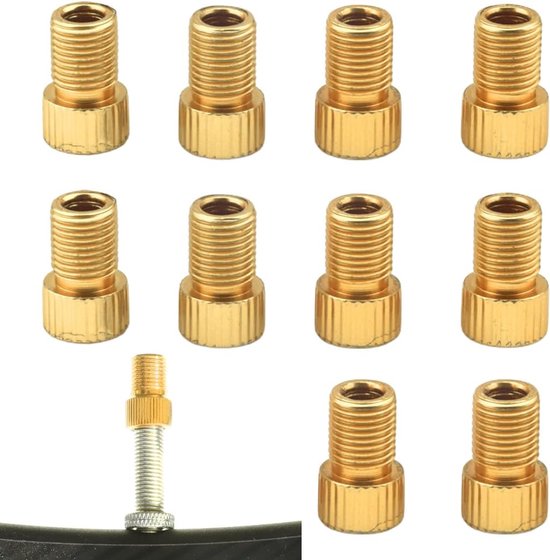 10pcs Fiets Ventiel Adapters - Franse Ventiel Adapter - Fiets Ventiel naar Auto Ventiel Adapter van Merkloos	