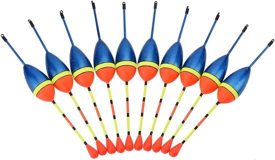 10pcs Fishing Floats, Floats, Trout Float Wood Slip Fishing Bobbers Luminous Fishing Floats and Floats Accessories for Zander Carp Bass van Merkloos	