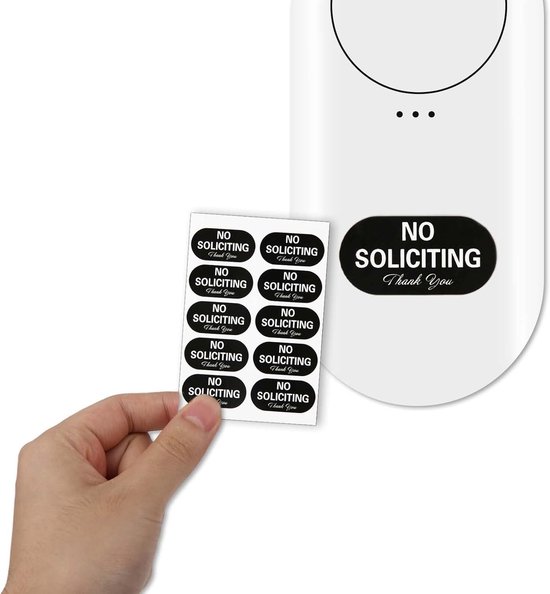 10pcs No Soliciting Sign - Waterproof Small No Recruitment Sticker - Zelfklevende Kleine Maat voor Deur - Video Deurbellen (Vierkant-Rond, Witte Letters) van Outus