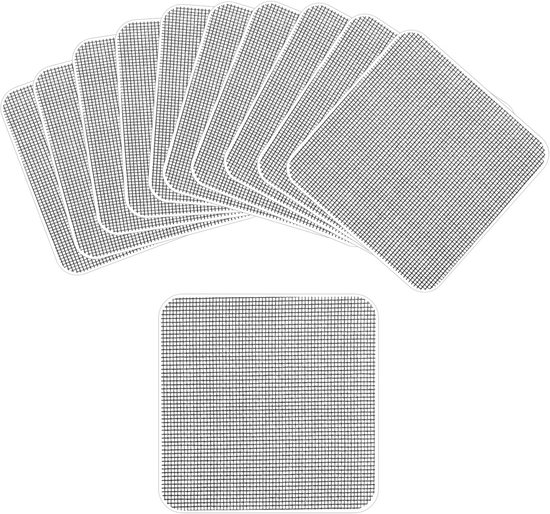 10pcs Raam Screen Reparatie Patches - 10x10cm Zelfklevende Screen Raam Mesh Reparatie Tape voor Repareren van Raam Screens - Deuren - Tenten - Netten van Merkloos	
