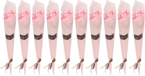 10Pcs Rose Petal Soap Bath Soap Rose Flower Soap Flowers Scented Soap Flower Bouquet Box for Cafe Decoration Holiday Gift van Merkloos	