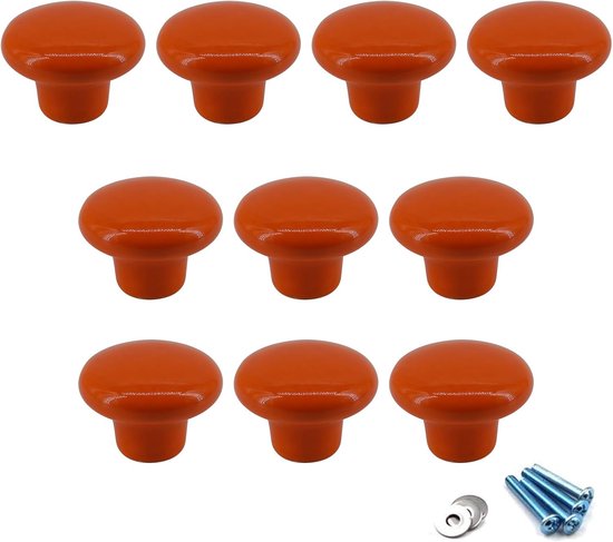 10pcs Round Ceramic Cabinet Knobs for Nursery Drawers (Screws Included) van Merkloos	