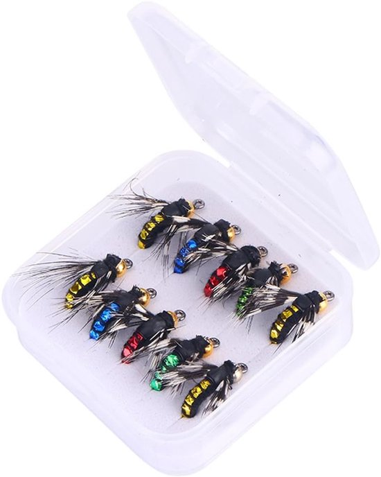 10pcs Trout Fly Lures, Imitation Insects Fly Baits Bionic Altwater Freshwater Lures Hooks For Trout Bass Salmon van HONBAY