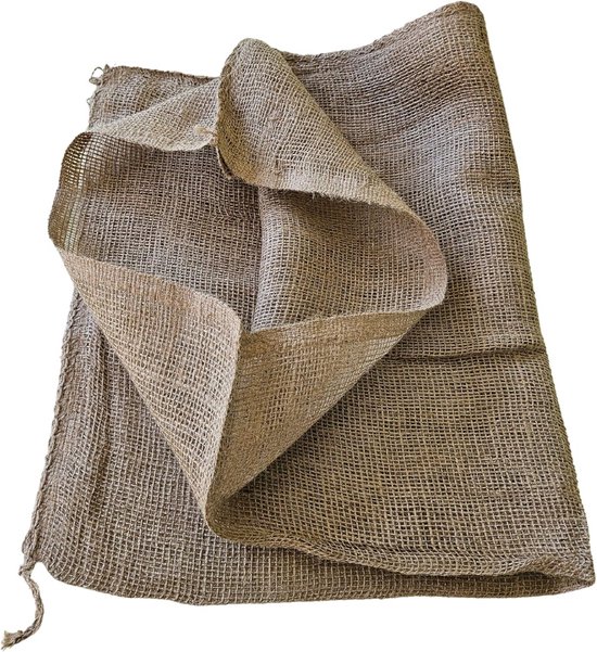 10x Grote Jute Zakken voor Opslag Aardappelen, Tuin en Vorstbescherming Planten (60x110 cm)