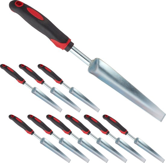 10x onkruidsteker - ergonomisch - staal - 37,5 cm lang van Kinzo