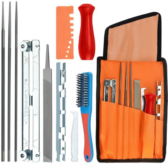 11-delige Slijpset voor Kettingzagen met Vijlen en Accessoires