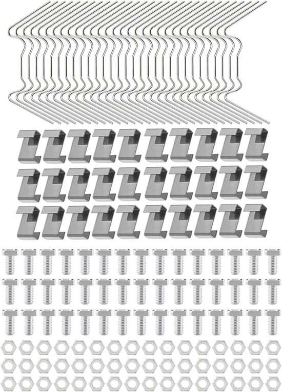 110 Delige Set Kas Reparatieset Glasbevestigingclips Schroeven en Moeren
