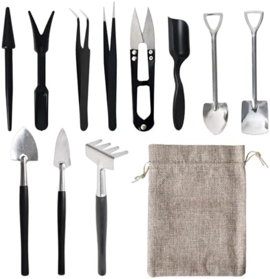 12-delige plantenverzorgingsset met opbergtas - Handig gereedschap voor binnenplanten van Merkloos	