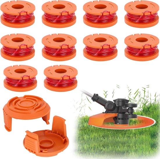 12-delige Set Universele Vervangingsspoelen voor 20V Grastrimmers met Draad en Afdekking van Merkloos	