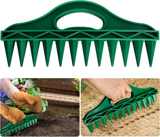 12-Gats Handmatige Zaaimachine – Verstelbare Tuin Zaai Tool – Precies Zaaien in Losse Grond – 26 cm Lang
