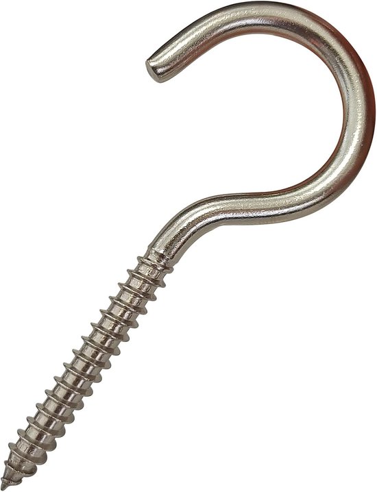 12 sets roestvrij staal 304 haakschroeven - 2 maten M5 - M6.5 - stevige bekershaken voor het ophangen van buitenverlichting met expansiebuis van Merkloos	