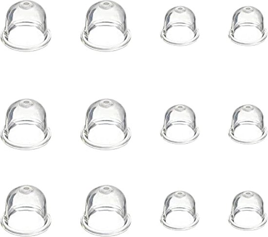12 Stuks Carburateur Primer Lamp Pomp voor Kettingzaag en Heggenschaar - Transparant 19mm & 22mm van Merkloos	