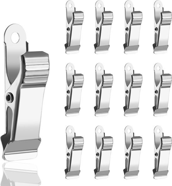 12 stuks metalen mini-klemmen, kleine stabiele veerklemmen, krokodilklemmen, geschikt voor keuken, thuis, kantoor, school, 3 x 1,2 cm, krokodilklemmen voor draad en fotogordijnen