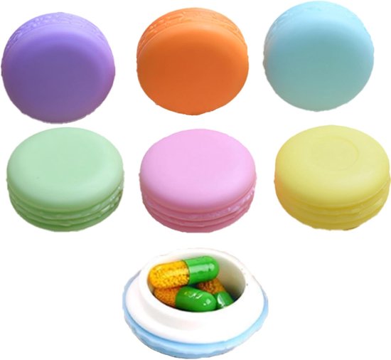 12 stuks mini-opbergdozen - 10 ml kleurrijke pillendoos - mini-spulletjes - opbergen van tabletten - sieraden en cosmetica - 6 kleuren van Merkloos	