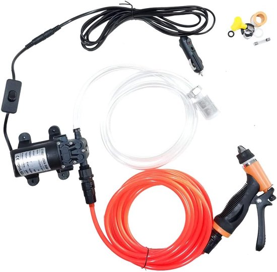 12 V 60 W zelfaanzuigende hogedruk-waskit draagbare autowasmachine, waterpomp voor auto, huisdieren, tuinwas, camping