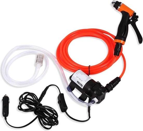 12 V mini-waterpomp draagbare zelfaanzuigende hogedrukreiniger - elektrische autowasmachine reinigingsmachine met HTML content . van Merkloos	