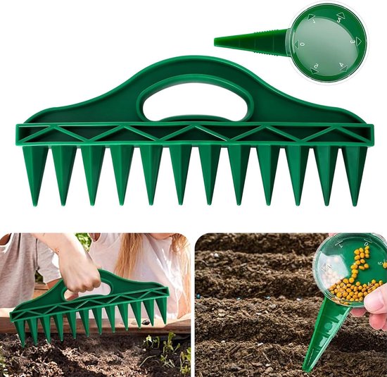 12-Vaks Zaaiset — Plant- en Zaaihulp met Draagbaar, Verstelbaar Zaaihulpmiddel — Zaaihulp voor het Planten van Tuimgroenten en Bloemen van Merkloos	