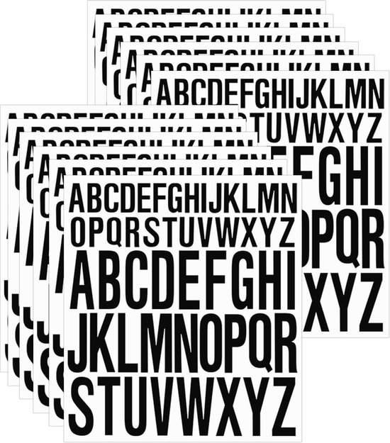 12 vellen zelfklevende letters - 2,5 cm - 5 cm alfabet letterstickers - huisnummerstickers - kunst en ambachten - brievenbussen - wenskaart - doe-het-zelf - plakboek van Merkloos	