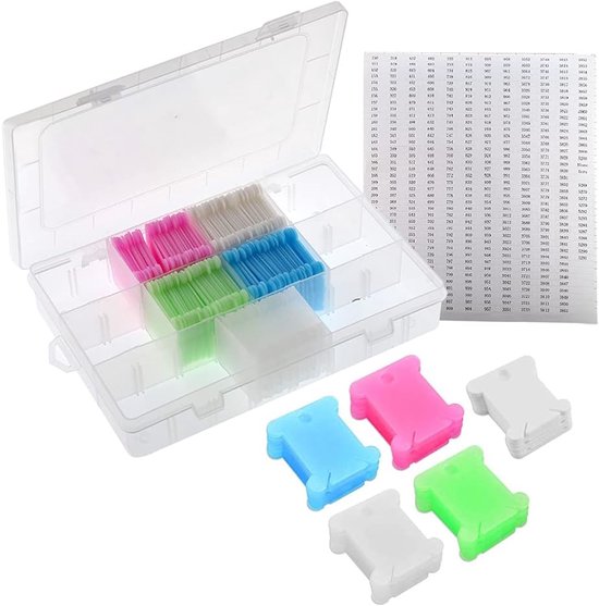120 Stuks Gekleurde Plastic Floss Draadklossen - Borduurgaren Kruissteekorganizer - met Opbergdoos en Nummerstickers voor Naaien en Opslag van Katoenen Draad van Merkloos	
