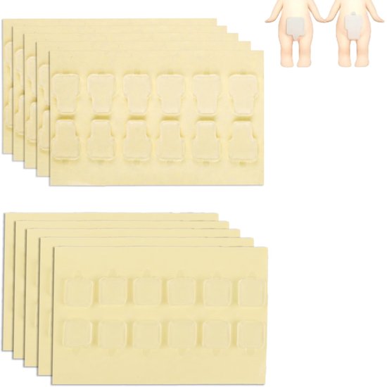 120st Plakband voor Sonny Angel Hipper, Dubbelzijdig Transparante Lijm Plakkerige Klei Verwijderbaar Minifiguurtjes Stickerpads Residuvrij en Stevige Grip voor Doe-Het-Zelf Decoratie