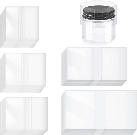 1250 Pcs Transparent Shrink Straps - 5 Sizes - PVC Heat Shrink Band - Perforated Shrink Wrap - Sealing Tapes voor Drip Bottle - Jug - Verpakking en Bescherming van Merkloos	