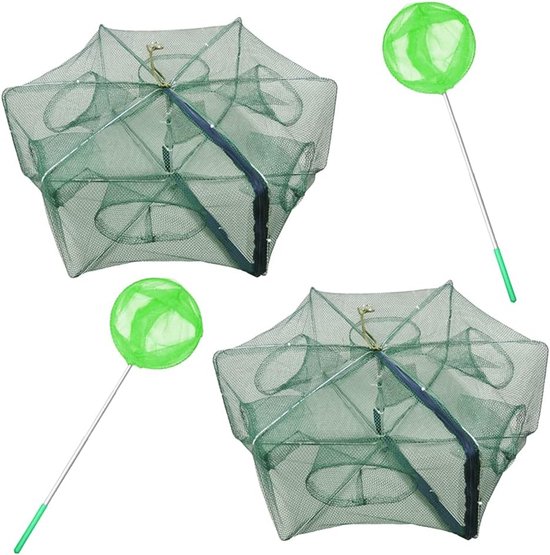 1/2pcs Fishing Bait Trap Foldable Crab Crayfish Fish Minnow Crawdad Shrimp Net Cast Portable van Merkloos	