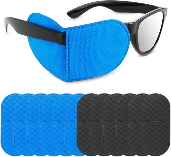 12pcs oogpleisters voor brillen - herbruikbare niet-geweven stof oogpleister - medisch voor volwassenen en kinderen - links rechts oog - oogpleister voor brillen - behandeling lui oog amblyopie strabismus voor links en rechts van Merkloos	