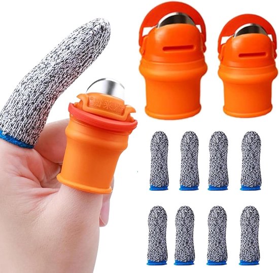 12PCS Silicone Duimen, Handige Oogsttools met Vingersteun en Scherpe Messen voor het Snoeien van Planten, Fruit en Groenten