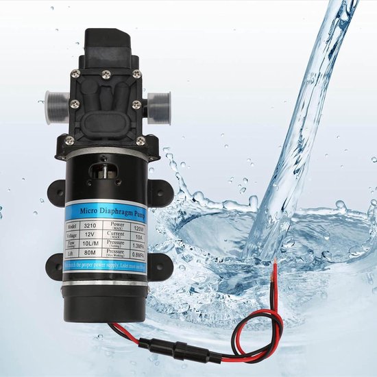 12V / 24V 120W elektrische waterpomp 10L / m zelfaanzuigende membraanpomp met overstroombeveiliging voor hogedrukreiniger (12V)