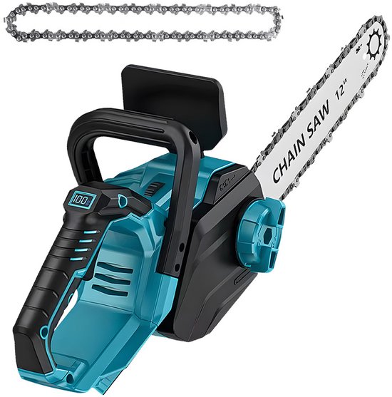 12V Accu Kettingzaag 12 Inch – 1200W Brushless Motor met LCD-display – Lichtgewicht Boomzaag voor Hout, Tuin & Brandhout – Zonder Accu en Lader van Merkloos	