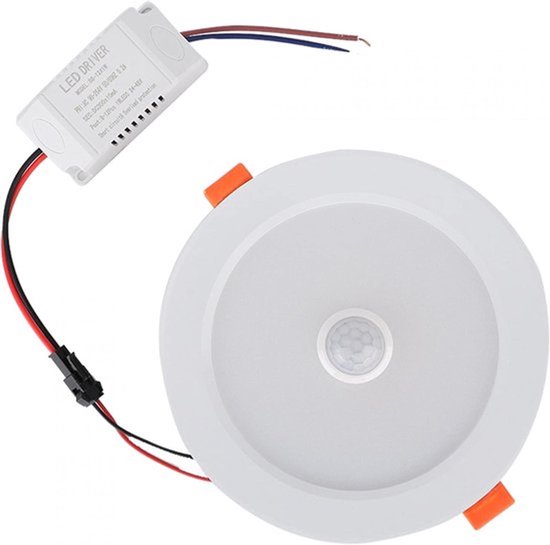 12W AC85-265V LED Plafondlamp - Downlight - Menselijk Lichaam Sensor - Inbouwlamp voor Thuis - Geschikt voor Gang - Hal - Veranda - Woonkamer - Binnen