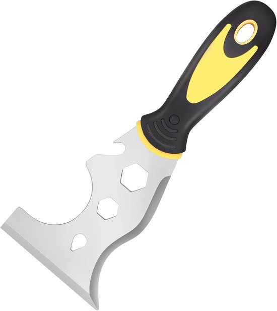 13-in-1 Rvs Schildersgereedschap - Behangverwijderaar - Plafondafwerking en Voegen verwijderen - Inclusief Verfroller, Rechte en Gebogen Schraper van BiaProducten