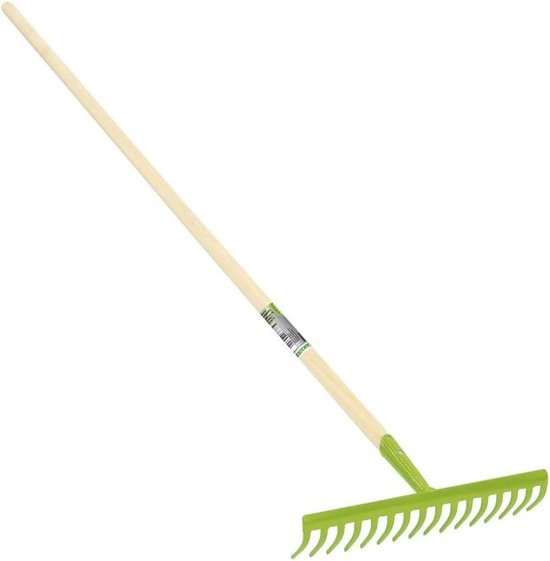 130 cm 16-tandenhark met FSC houten handvat - Duurzame tuinhark van Merkloos	