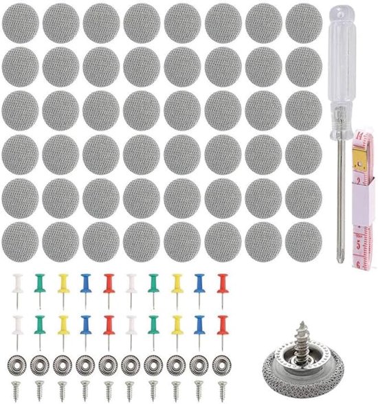 132 Pieces Car Roof Sky Repair Rivets Set - Universele Rivets met Ruler en Screwdriver Positioning Pin voor Reparatie van Car Roof Sky - Geschikt voor Alle Auto's van Merkloos	