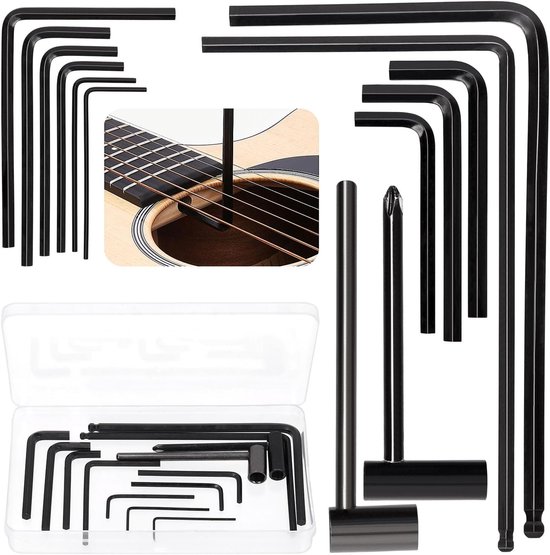 13Pcs Professionele Gitaar Hex Sleutels - Pocket Truss Rod Hex Box Sleutels en Ball End Truss Rod Sleutels Kit - Gitaar Reparatie Tool Kit voor Gitaar en Bas Hals Truss Rod Aanpassing van Merkloos	