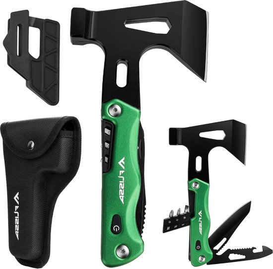 14-in-1 Multitool Gereedschap - Camping Gadgets Survival Kit Bijl met Klapmes Schroevendraaier Flesopener - Outdoor Reparatie van Rpong.