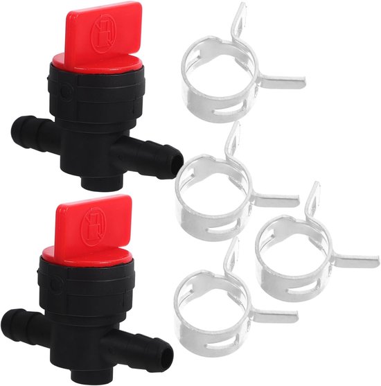 1/4-inch brandstofafsluitklep, geschikt voor grasmaaiers en generatoren, eenvoudig te installeren, set van 2.