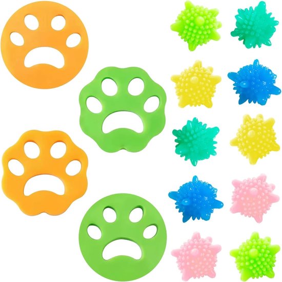 14 Pieces Clothes Epilator for Washing Machine, Anti-Hair, Washing Machine, Pet Epilator for Cleaning Pet Hair van Merkloos	