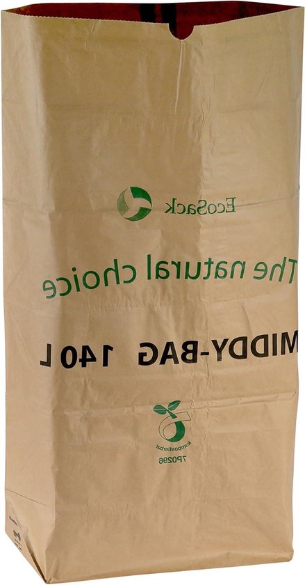 140 liter composteerbare papieren afvalzakken - grote maat - 10 vuilniszakken van Bactoss
