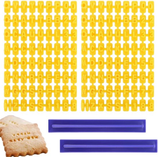 144 Stks Cookie Stempels Set - Fondant Letter & Nummer Mallen - Cake Mold Cutter Bakken Tool - Alfabet & Nummer Cookie Press Stempels - Stempel Alfabet Embosser voor Bakken, Klei en Gebak van Merkloos	
