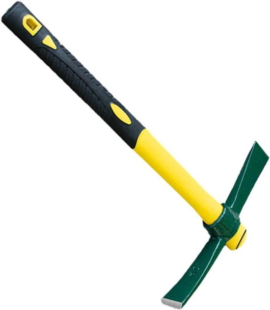 15 Inches Pick Mattock Hole, Forged Weeding Garden Pick Axe with Fiberglass Handle Mattock Forged Adze Hoe for Gardening