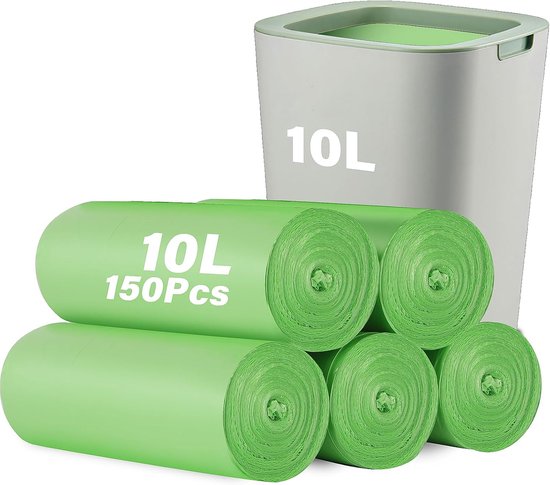 150 Composteerbare Afvalzakken 10 Liter - Biologisch Afbreekbaar en Scheurvast van Merkloos	