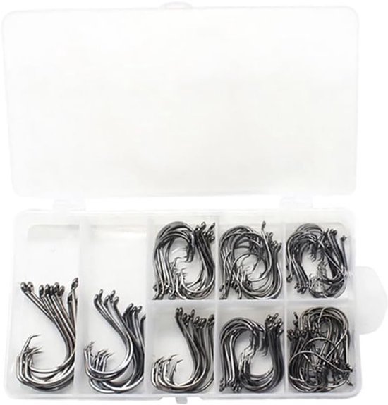 150 stuks vishaken set prikkeldraad cirkelhaken zeevissen terminaltackle haken voor zoet- en zoutwatervissen Trackle