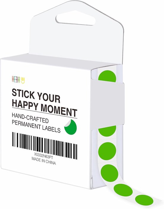 1500 stuks ronde groene kleurcode stipstickers - permanente inventarislabels - dispenserdoos met perforatielijn voor kantoor - detailhandel - thuis - klaslokaal - magazijn (1/2 inch in diameter) van Merkloos	