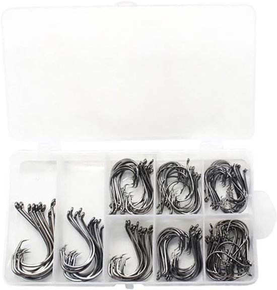 150Pcs Vishaken Set Prikkeldraad Cirkel Haken Zee Vissen Terminal Tackle Haken Voor Zoetwater Zoutwater Vis Trackle van Merkloos	